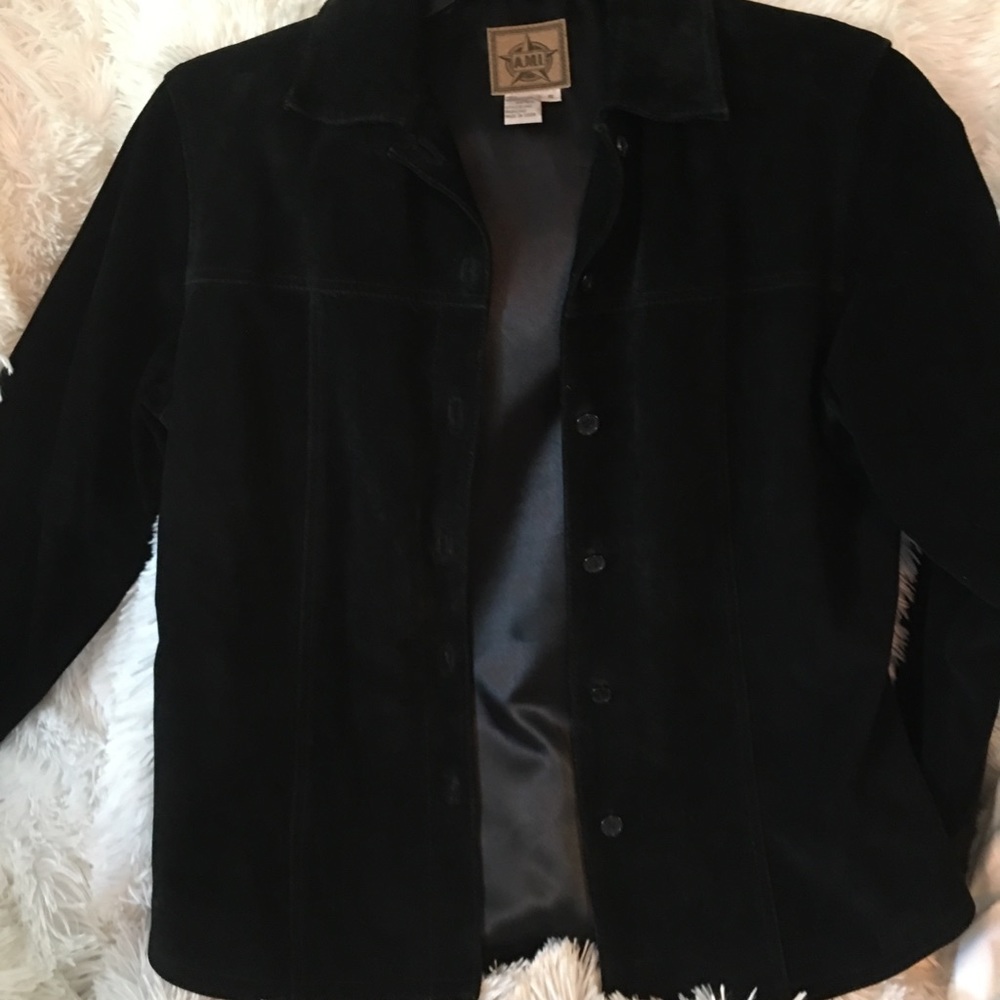 AMI - 100% leather jacket (lining: 100% satin acetate) size:S